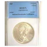 1967 Dollar NNC MS69 PL Confederation