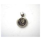 Silver Pendant Widows Mite Bronze Coin