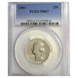 1961 Quarter PCGS PR67