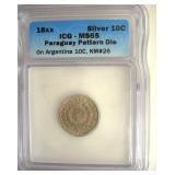 18XX Silver 10C ICG MS65 Pattern Die