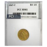 1847-C Gold $2.50 MS61 LISTS $7500