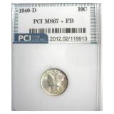 1940-D Dime MS67+ FB LISTS $450
