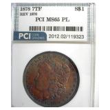 1878 7TF Morgan MS65 PL LISTS $2650