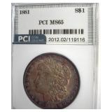 1881 Morgan MS65 LISTS $450