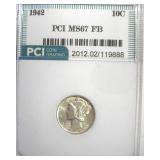 1942 Dime MS67 FB LISTS $375