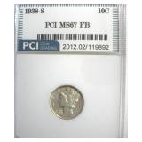 1938-S Dime MS67 FB LISTS $850