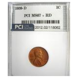 1939-D Cent MS67+ RD LISTS $600