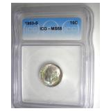 1953-S Dime ICG MS68 LISTS $1100