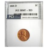 1958-D Cent MS67+ RD LISTS $3000