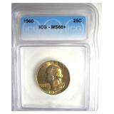1960 Quarter ICG MS66+ LISTS $200