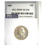 1963 Quarter PR70 DCAM LISTS $350 IN 69DC