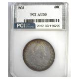 1803 Lg 3 50 Cents AU50 LISTS $4750