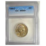 1955-D Quarter ICG MS66+ LISTS $1300