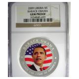 2009 $5 NGC GEM Proof Barack Obama Liberia