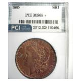 1885 Morgan PCI MS65+ Excellent Toning