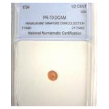 1794 Half Cent NNC PR70 DCAM Franklin Mint