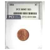1954 Cent MS67 RD LISTS $11500