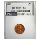 1958 Cent MS67+ RD LISTS $7500