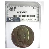 1976-D T1 Ike MS67 LISTS $9500