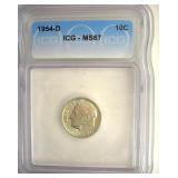 1954-D Dime ICG MS67