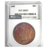1889 Morgan MS67 LISTS $15000 Rare Slab