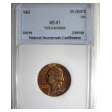 1963 Quarter NNC MS67 Type B Reverse
