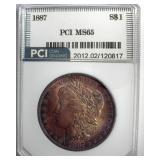 1887 Morgan PCI MS65 Purple Toning