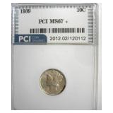 1939 Dime MS67+ LISTS $250