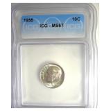 1955 Dime ICG MS67