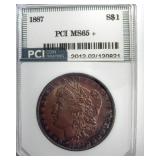 1887 Morgan PCI MS65+ Purple Toning