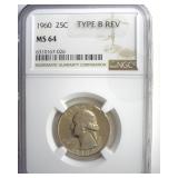 1960 TB Rev Quarter NGC MS64