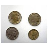1937 x2 1937-S 1942 5C 10C 4 PC LOT