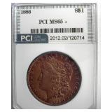 1886 Morgan PCI MS65+ Golden Purple