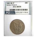1991-95-P 50c World War II PCI MS70