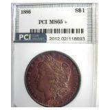 1886 Morgan PCI MS65+ Purple Toning