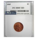 1949 Cent MS67 RD LISTS $2350