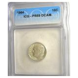 1964 Dime ICG PR69 DCAM LISTS $125