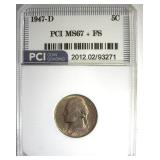 1947-D Nickel MS67+ FS LISTS $2250