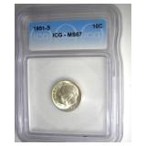 1951-S Dime ICG MS67