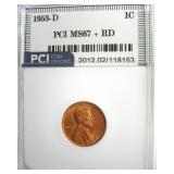 1953-D Cent MS67+ RD LISTS $6750