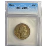 1960 Quarter ICG MS66+ LISTS $150
