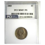 1962 Nickel MS67 FS LISTS $3750