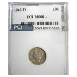 1945-D Dime PCI MS66+ Subtle Toning