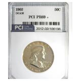 1962 Franklin PR69+ DCAM LISTS $3850 IN 69 DC