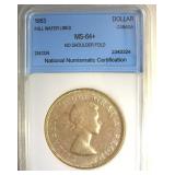 1953 FWL Dollar MS64+ LISTS $375 IN 64