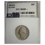 1976-S Silver Quarter MS68+ LISTS $400