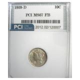 1929-D Dime MS67 FB LISTS $1900