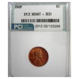 1949 Cent MS67+ RD LISTS $8500