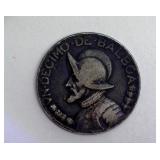 1930 Silver 1/10 Balboa Panama Nice Toning