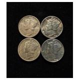 Mercury Dimes 4 Hi Grade